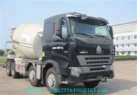 8×4 371 HP Euro II Cement Mixing Equipment , Truck Mounted Concrete Mixer With HW76 Cab