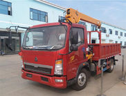 4x2  2 Ton Boom Truck Crane / Light Lorry Mounted Crane With WLY6T46 Gear Box