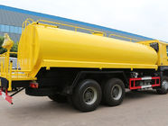 Yellow 6x4 18m3 Tanker Truck Water Sprinkler Truck With HW76 Lengthen Cab