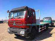 Ruby red color Beiben 6x4 2638PZ 25 30Ton 380hp Heavy Off Road Container Flat Bed Truck adopt Germany Benz Technology