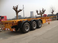 40ft Three Alxes Heavy Duty Semi Trailers Flatbed Truck With 14mm Upper Thickness
