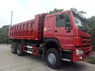 Red Heavy Duty Dump Truck Euro 2 Emission Standard With ZF8118 Steering