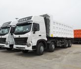 8x4 Howo A7 371HP Heavy Duty Dump Truck With HW76 Cabin And  ZF Steering