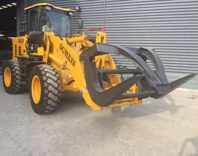 ZL936 3 Ton Wheel Loader With Grab Tree Bucket , Ripper , Rake Bucket