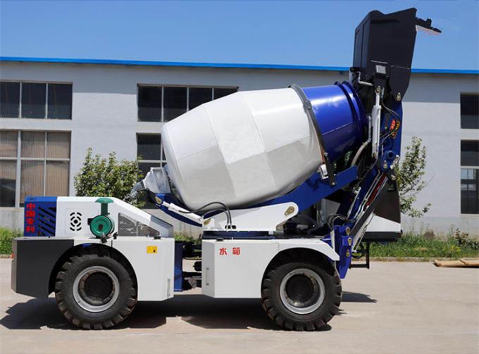 500 Liters Self Loading Mobile Concrete Mixer With Pump Hydraulic System