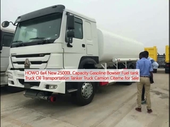 HOWO 6x4 New 25000L Capacity Gasoline Bowser Fuel tank Truck Oil Transportation Tanker Truck Camion Citerne for Sale