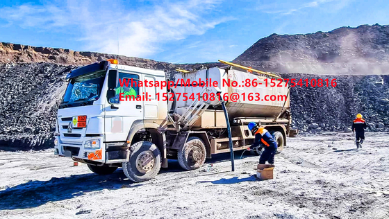 Ordinary High charge capacity Tread Bulk Trucks 15/20/25Ton Heavy Ammonium oil explosive ANFO Truck MMU MEMU For Mongolia DR CONGO PERU Ghana Mining Blasting With safety reliability