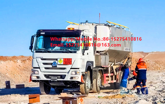 High strength stainless steel Safety reliability Tread Bulk Trucks 15/20/25Ton Heavy Ammonium oil explosive Emulsion ANFO Truck MMU MEMU For Mongolia DR CONGO PERU Ghana Mining Blasting BCLH/BCRH/BCZH