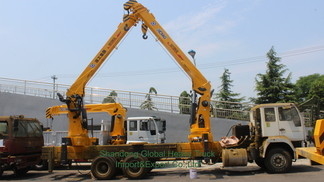 Brand New 6X4 HOWO Flatbed Truck Mounted Crane Telescopic Boom Truck
