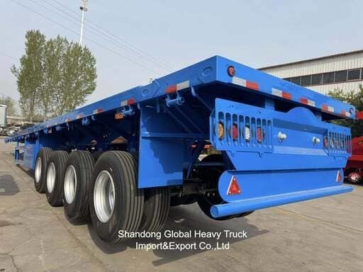 3 Axle 40ton 13.45m Wabco BPW Axles Air Suspension Flatbed  Semi Trailer