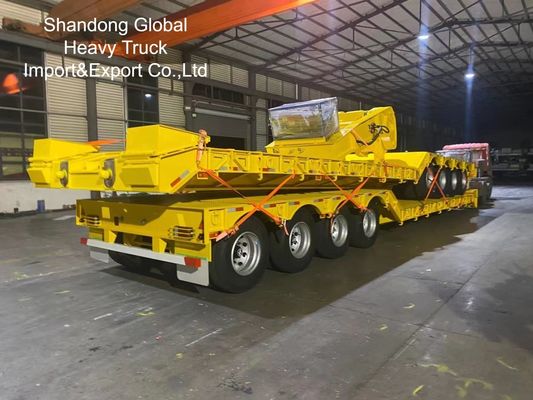 2 3 4 Axles 80t 100t 120t Lowbed Lowboy Semi Trailer with 13T or 16T FUWA/BPW Axles
