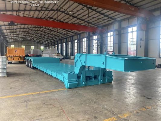 2 3 4 Axles 80t 100t 120t Lowbed Lowboy Semi Trailer with 13T or 16T FUWA/BPW Axles