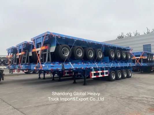 80-120 Tons Payload Capacity Lowbed Semi Trailer with 4×13T or 16T FUWA / BPW Axles and JOST 28T Landing Gear