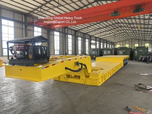 3-Axle Lowbed Semi Trailer for Heavy Equipment Transport