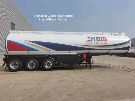 3 Axle Steel Oil Tanker Semi Trailer 45000L Fuel Tank