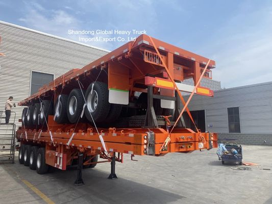 3 Axles Excavator Transport Lowbed Semi Trailer with Jost 28ton Outrigger and 13m Length