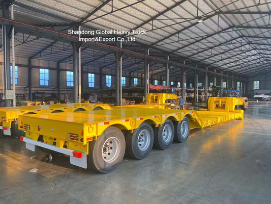 3-Axle Lowbed Semi Trailer for Heavy Equipment Transport