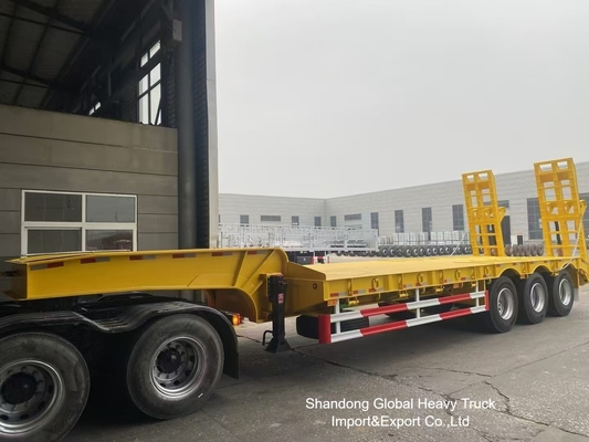 3 Axle 60 Ton Heavy Duty Lowbed Semi Trailer with Fuwa Axles