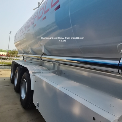 3 Axle Steel Oil Tanker Semi Trailer 45000L Fuel Tank