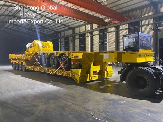 3 Axle 60 Ton Heavy Duty Lowbed Semi Trailer with Fuwa Axles