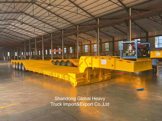 3-Axle Lowbed Semi Trailer for Heavy Equipment Transport