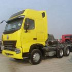 8800kg Curb Weight Tractor Head Trailer , Yellow Heavy Truck Trailer LHD / RHD