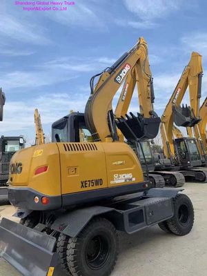 High Efficiency 7 Ton Wheel Excavator with 0.23m³ Capacity and 48 kW Engine for Earth Moving