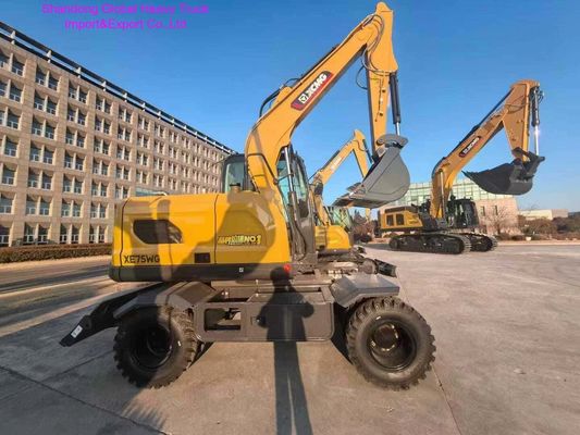 High Efficiency 7 Ton Wheel Excavator with 0.23m³ Capacity and 48 kW Engine for Earth Moving