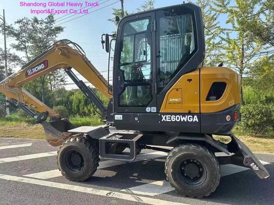 High Efficiency 7 Ton Wheel Excavator with 0.23m³ Capacity and 48 kW Engine for Earth Moving