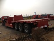 3 Axle 60 Ton Low Bed Semi Trailer , Heavy Duty Flatbed Trailer With Mechanical Suspension