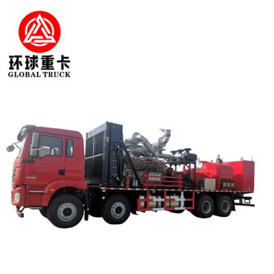 HOWO Foton Ford 8×6 Drive Wheel Euro 6 Emission Standard Fracturing Sand Tanker Truck with 1697L/Min Maximum Plunger Pump Displacement