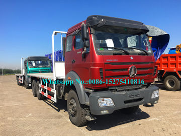 Red color Beiben 6x6 2638PZ 30Ton 380hp10 wheeler Cross country Container Flat Bed Truck adopt Germany Benz Technology