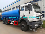 Beiben North Benz 6x6 Water Truck , 380hp Water Tanker Vehicle 18000 Liters 16000L