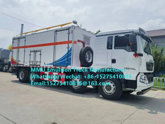 Multifunctional SHACMAN 15T BCRH-15 on-site mixing and charging emulsion bulk explosive loading truck Mongolia Mining Blast service Kazakhstan Uzbekistan Indonesia Congo MMU