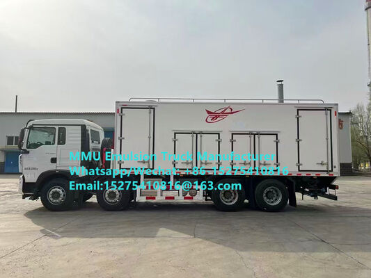 HOWO 20/25/30TON MIXING AND CHARGING EMULSION BULK EXPLOSIVES TRUCK VEHICLE FOR WET OR DRY BLASTHOLES DELIVERING HIGH VOLUMES OF EMULSION-BASED EXPLOSIVES EFFICIENTLY AND SAFELY