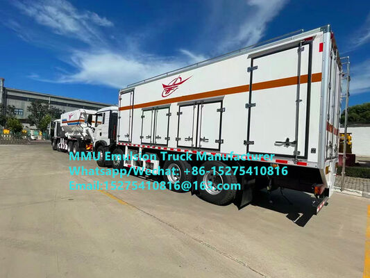 HOWO 20/25/30TON MIXING AND CHARGING EMULSION BULK EXPLOSIVES TRUCK VEHICLE FOR WET OR DRY BLASTHOLES DELIVERING HIGH VOLUMES OF EMULSION-BASED EXPLOSIVES EFFICIENTLY AND SAFELY