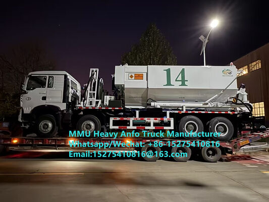 Tread Bulk Truck mixing and charging multi-functional heavy ammonium oil explosives Truck 15/20/25Ton Heavy Emulsion ANFO Truck Russia/Kazakhstan/Uzbekistan/Indonesia/Guinea Mining Blasting Service