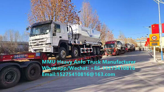 Intelligent HOWO mixing and charging multi-functional heavy ammonium oil explosives Truck 15/20/25Ton Heavy Emulsion ANFO Truck Russia/Kazakhstan/Uzbekistan/Indonesia/Guinea Mining Blasting Service