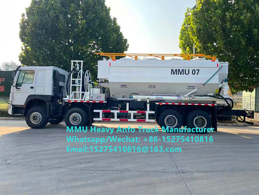 Intelligent HOWO mixing and charging multi-functional heavy ammonium oil explosives Truck 15/20/25Ton Heavy Emulsion ANFO Truck Zambia/Zimbabwe/Tanzania/Ghana/Guinea/Peru Mining Blasting Service