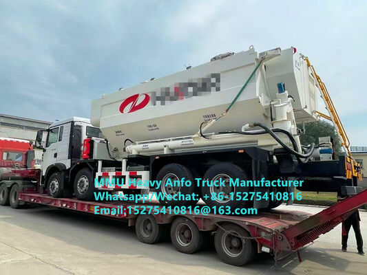 Intelligent HOWO mixing and charging multi-functional heavy ammonium oil explosives Truck 15/20/25Ton Heavy Emulsion ANFO Truck Zambia/Zimbabwe/Tanzania/Ghana/Guinea/Peru Mining Blasting Service