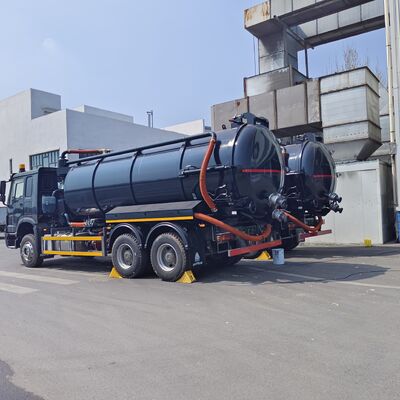 HOWO 15CBM Vacuum Sewage Suction Truck with 6*4 Drive Wheel and Diesel Fuel for Septic Tank Cleaning and Sludge Transport