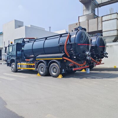 HOWO 15CBM Vacuum Sewage Suction Truck with 6*4 Drive Wheel and Hydraulic Tipping Discharge for Septic Tank Cleaning