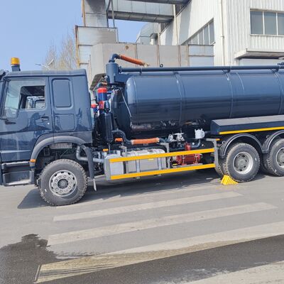 HOWO 15CBM Vacuum Sewage Suction Truck with 6*4 Drive Wheel and Hydraulic Tipping Discharge for Septic Tank Cleaning