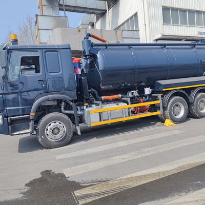 HOWO 15CBM Vacuum Sewage Suction Truck with 6×4 Drive Type and Hydraulic Tipping Discharge for Septic Tank Cleaning