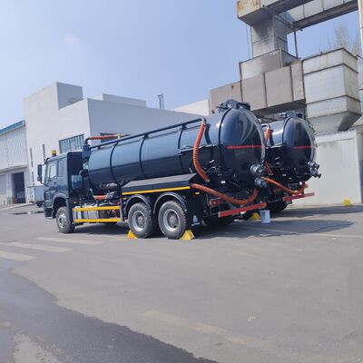 HOWO 15CBM Vacuum Sewage Suction Truck with 6*4 Drive Wheel and Diesel Fuel for Septic Tank Cleaning and Sludge Transport