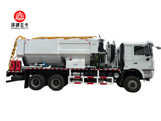 SHACMAN 6x4 Bulk Emulsion Explosive Mixing and Charging Truck with 350 HP Diesel Engine, 300 kg/min Charging Efficiency, and 8-23 m Telescopic Hose Arm
