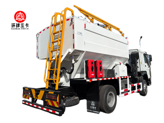 HOWO 4x2 Bulk Emulsion Explosive Mixing and Charging Truck with 350 HP Diesel Engine 300 kg/min Charging Efficiency and 8-23 m Telescopic Hose Arm