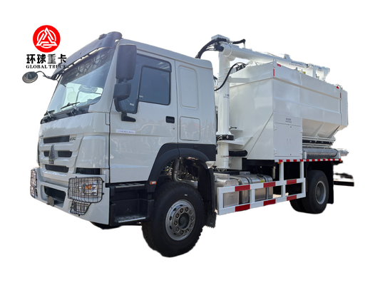 HOWO 4x2 Bulk Emulsion Explosive Mixing and Charging Truck with 350 HP Diesel Engine 300 kg/min Charging Efficiency and 8-23 m Telescopic Hose Arm