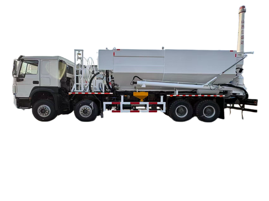 HOWO 8x4 Bulk Emulsion Explosive Mixing and Charging Truck with 350 HP Diesel Engine, 32-ton GVW and 8-23 m Telescopic Hose Arm