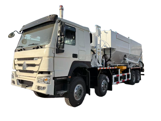 HOWO 8x4 Bulk Emulsion Explosive Mixing and Charging Truck with 350 HP Diesel Engine, 32-ton GVW and 8-23 m Telescopic Hose Arm